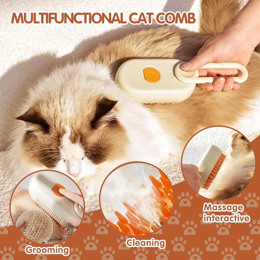 Qpets Electric Pet Steam Hair Brush Bath-free Pet Hair Cleaning Brush Grooming Brush with Rotatable Handle USB Rechargeable 2 in 1 Steam Massage Brush Pet Hair Brush Remove Mat Shedding Qpets Electric Pet Steam Hair Brush Bath-free Pet Hair Cleaning Brush Grooming Brush with Rotatable Handle USB Rechargeable 2 in 1 Steam Massage Brush Pet Hair Brush Remove Mat Shedding